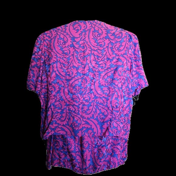 100% SILK Short sleeved blouse with matching skirt - Picture 2 of 5